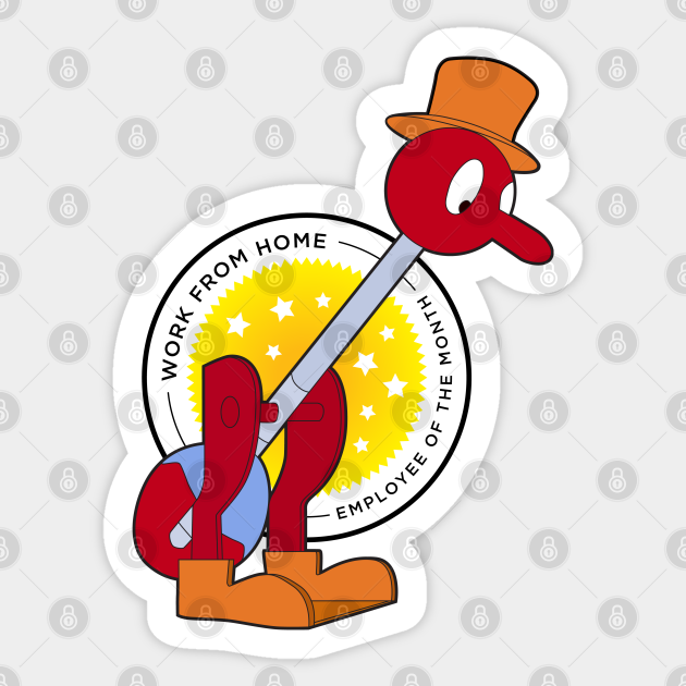Drinking Bird Employee of the month Simpsons Sticker TeePublic